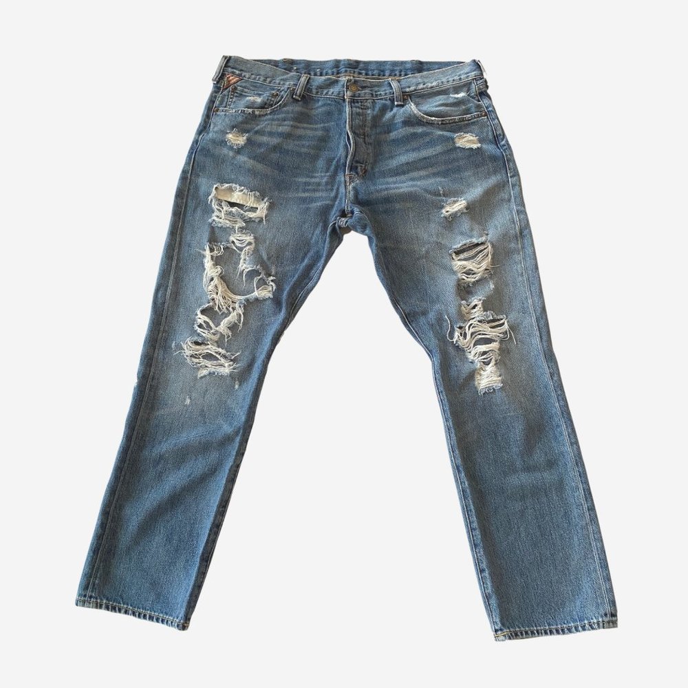 Ralph Lauren Denim and Supply Distressed Straight Leg Jeans 38 x 30